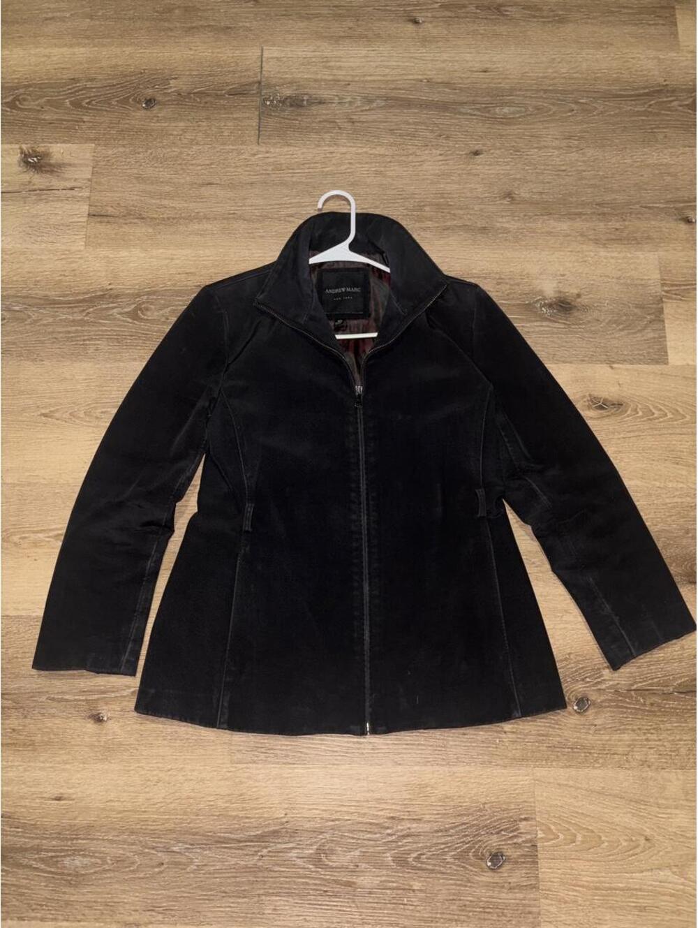 Andrew Marc New York Black Fitted Zip-Up Jacket XS